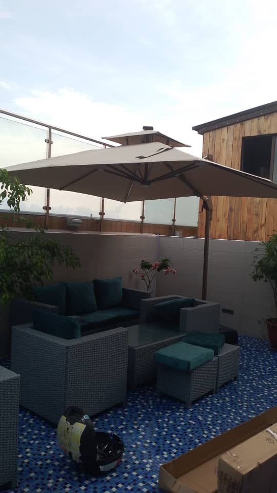 Outdoor Garden Parasol With Solar Light - Image 4