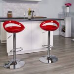 Adjustable Red Bar Stool Chair