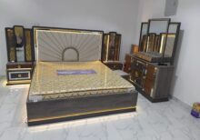 Bedframe + Dressing mirror + 2 bed side drawers 1.9M