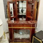 Brown Adjustable Wine Cabinet With Counter