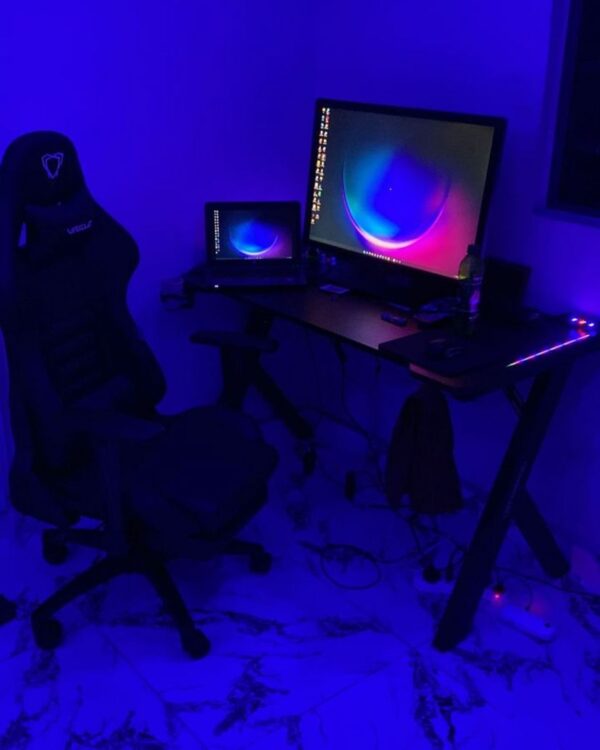 Home Office Study Desk with RGB Lights - Image 15