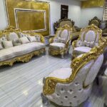 Egyptian Sofa + Center Table + 2 Side Stools