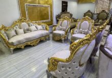 Egyptian Sofa + Center Table + 2 Side Stools 5.7M