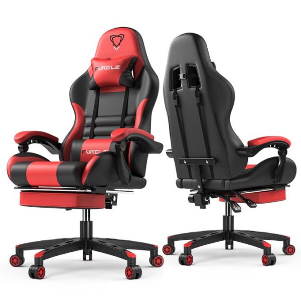 FURGLE Computer Racing Gaming Ergonomic Chair + Footrest - Image 2