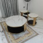 Round Marbel Centre Table With Side Stools