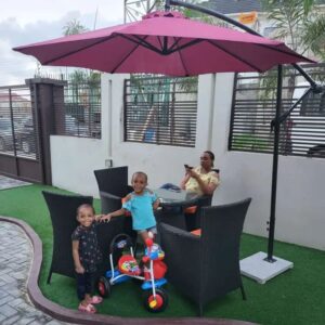 Outdoors Canopy Umbrella Parasol With Marble Base