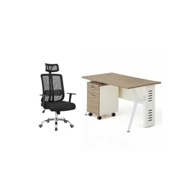 A Set Of Office Table With Office Executive Chair
