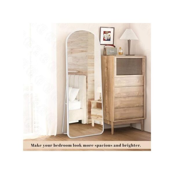 Standing/Wall Mounted Arch Framed Dressing Mirror White - Image 3