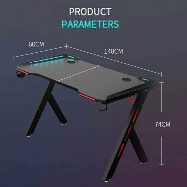 Home Office Study Desk with RGB Lights - Image 3