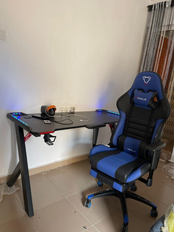 Home Office Study Desk with RGB Lights - Image 11