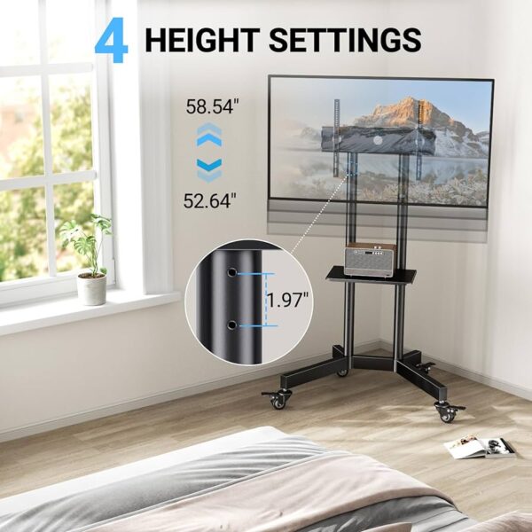 Mobile TV Stand for 32”-65 Inch - Image 4