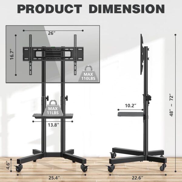 Mobile TV Stand for 32”-65 Inch - Image 9