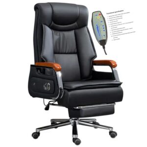 Executive High Back Massaging Office Chair With Footrest