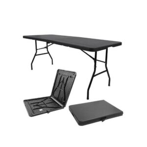 6ft STRONG PLASTIC Foldable Table 6-8 Seater -Blackcolour