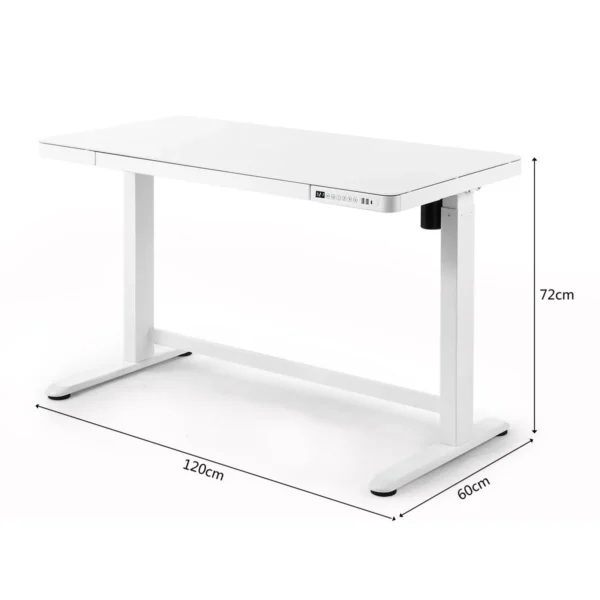 Glass Top Height Adjustable Sit Stand Desk W/Charging Ports - Image 2