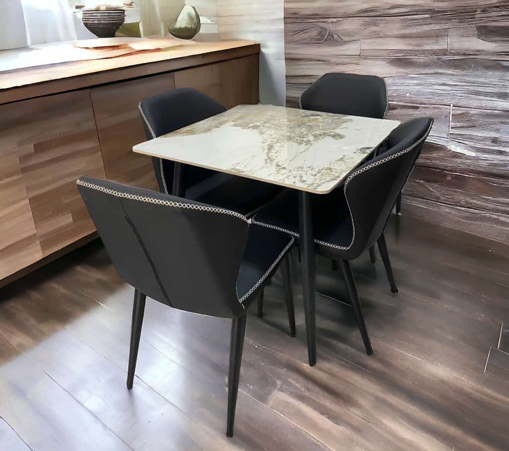 Dining Table Set for 4, Faux Marble - Image 13