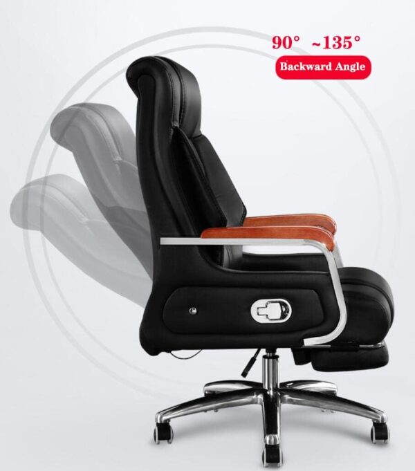 Executive High Back Massaging Office Chair With Footrest - Image 4