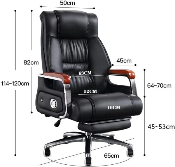 Executive High Back Massaging Office Chair With Footrest - Image 3