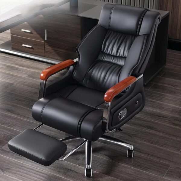 Executive High Back Massaging Office Chair With Footrest - Image 2