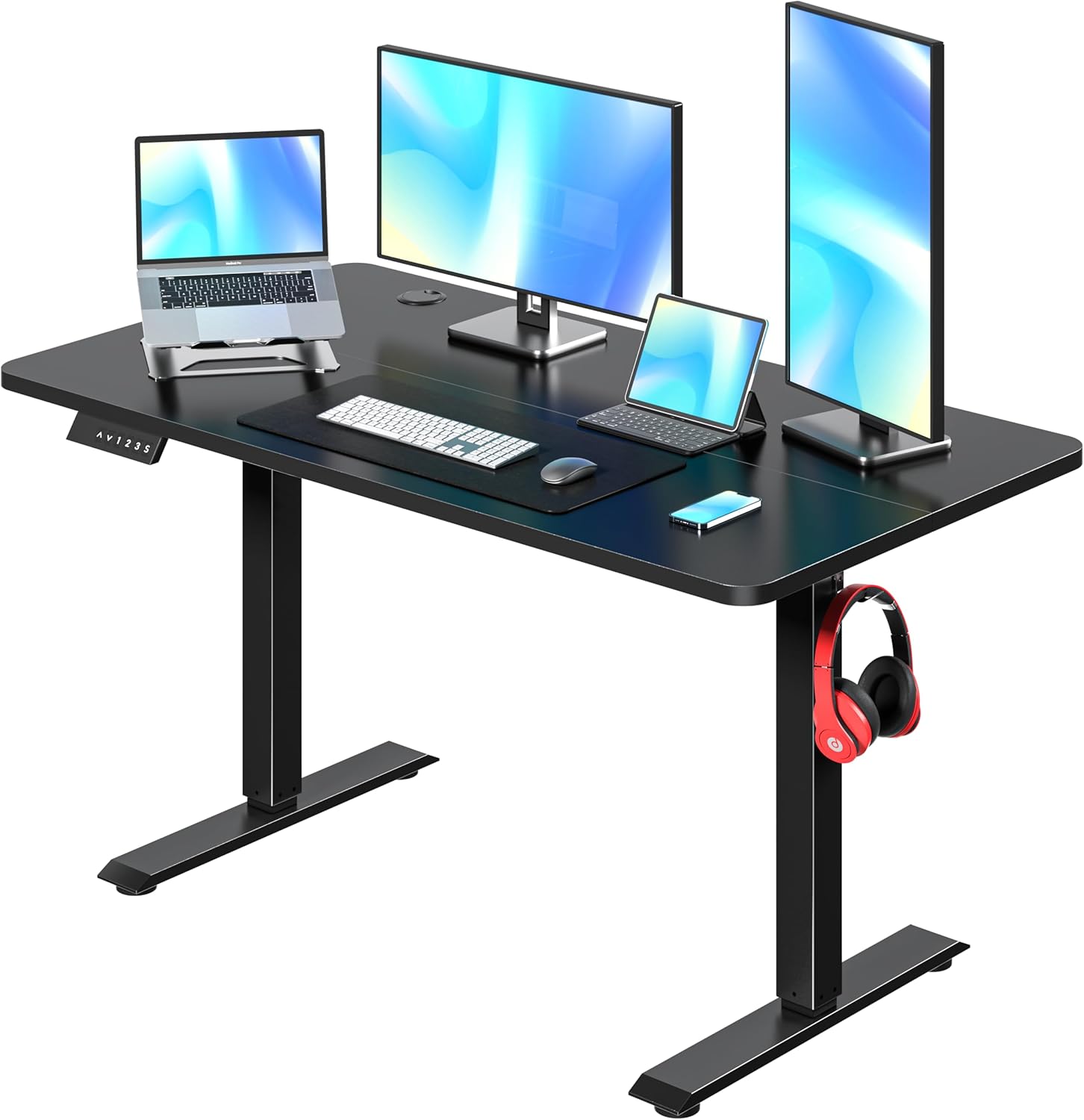 Electric Standing Desk Adjustable Height, 48 x 24 Inch Computer Desk