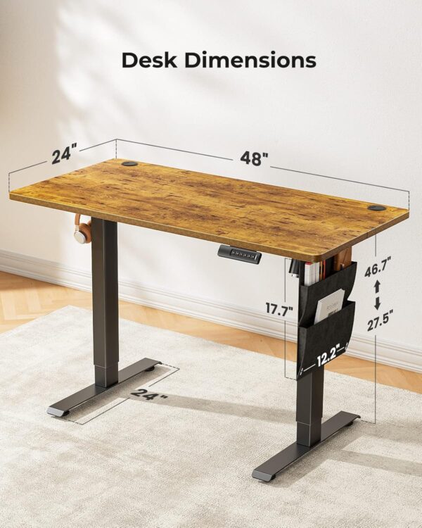 Standing Desk Adjustable Height, 48x24 Inch - Image 4