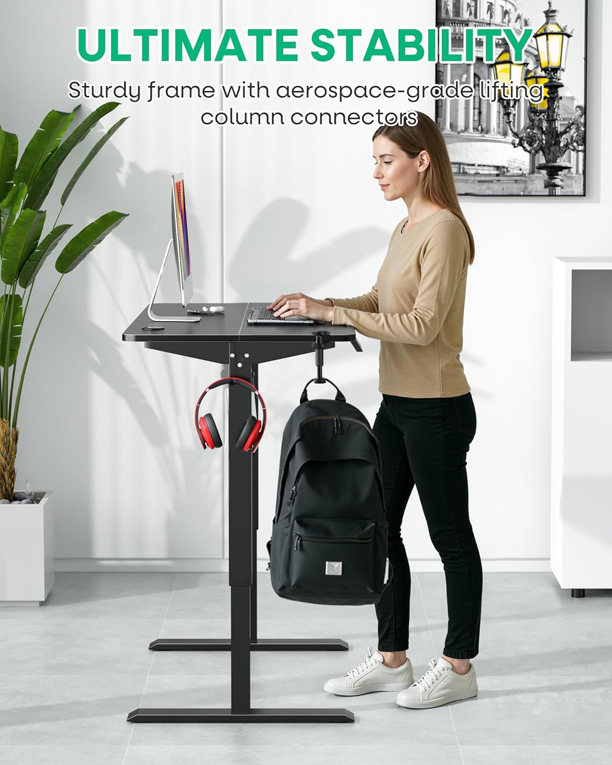 Electric Standing Desk Adjustable Height, 48 x 24 Inch Computer Desk - Image 3