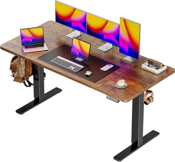 55 x 28 Large Electric Standing Desk, Height Adjustable Computer Desk