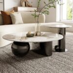 Italian minimalist modern Coffee Table Black Stainless Steel