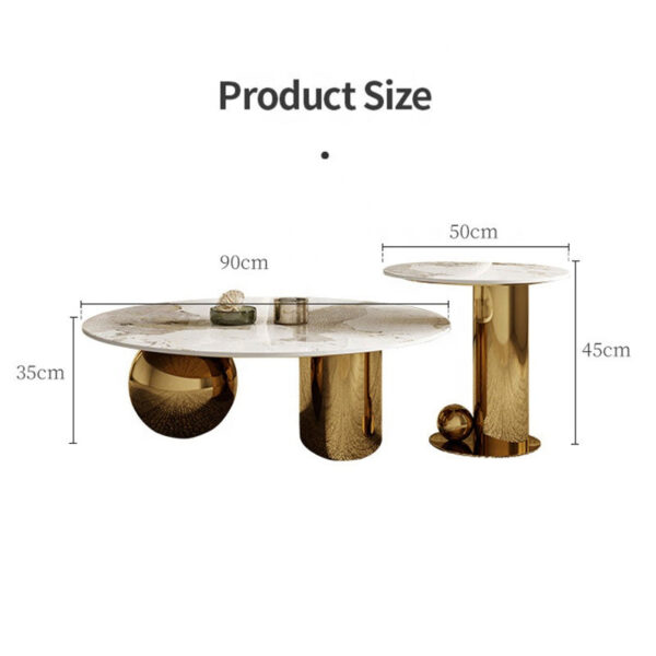 Italian minimalist modern Coffee Table Black Stainless Steel - Image 4