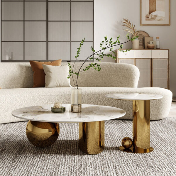 Italian minimalist modern Coffee Table Black Stainless Steel - Image 6