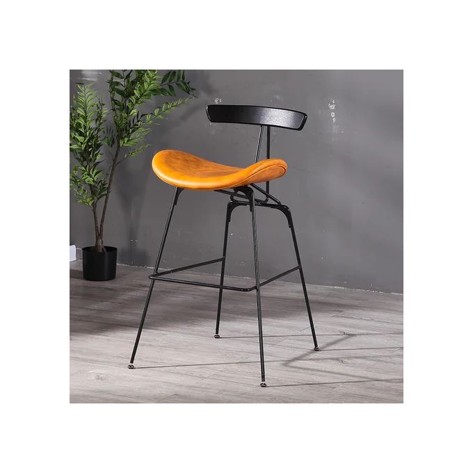 Luxury Kitchen Breakfast Stool With Curve Backrest Support