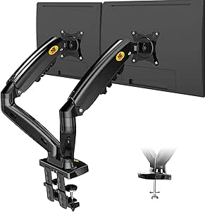 NB North Bayou Monitor Arm for 17-30 inch Screen Monitor Stand Height Adjustable Monitor Mount Bracket Full Motion Gas Spring VESA 75/100mm Weight 2-9kg