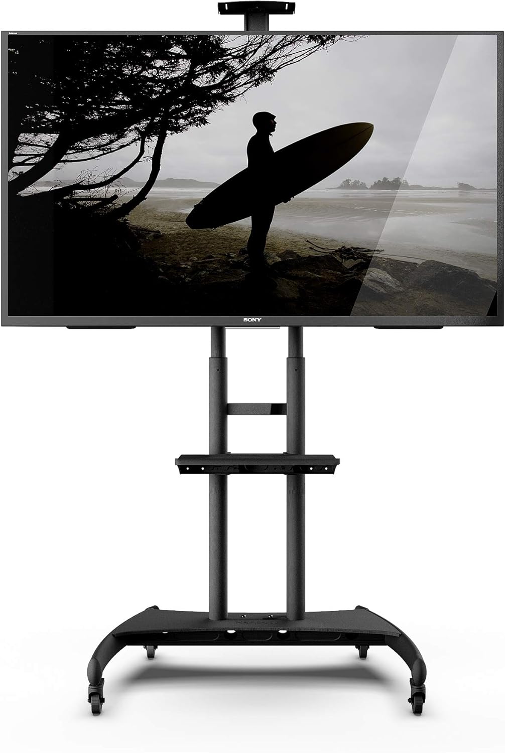 Adjustable Mobile TV Stand for 32 to 75-inch TVs, 200 LB Capacity - Image 6
