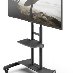 Adjustable Mobile TV Stand for 32 to 75-inch TVs, 200 LB Capacity