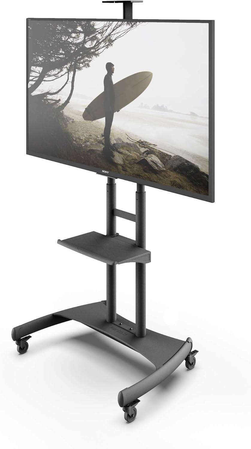 Adjustable Mobile TV Stand for 32 to 75-inch TVs, 200 LB Capacity