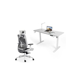 Ergonomic Office Furniture Set(Adjustable Desk & High Back Office Chair)