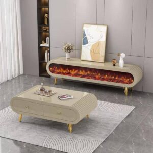 Italian Fireplace TV Stand And Centre Table For Smart HOme