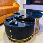 Classy Luxurious Marble Top Center Table with Drawers