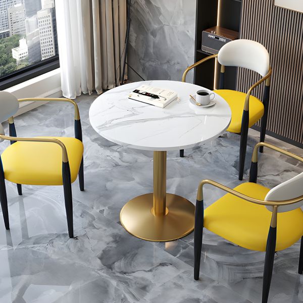 Office Reception Round Table with 4 Chairs, Space-Saving, Suitable for Lounge - Image 2
