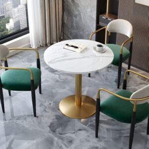 Office Reception Round Table with 4 Chairs, Space-Saving, Suitable for Lounge