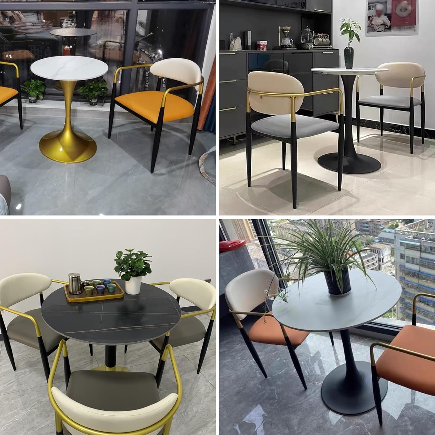 Office Reception Round Table with 4 Chairs, Space-Saving, Suitable for Lounge - Image 3