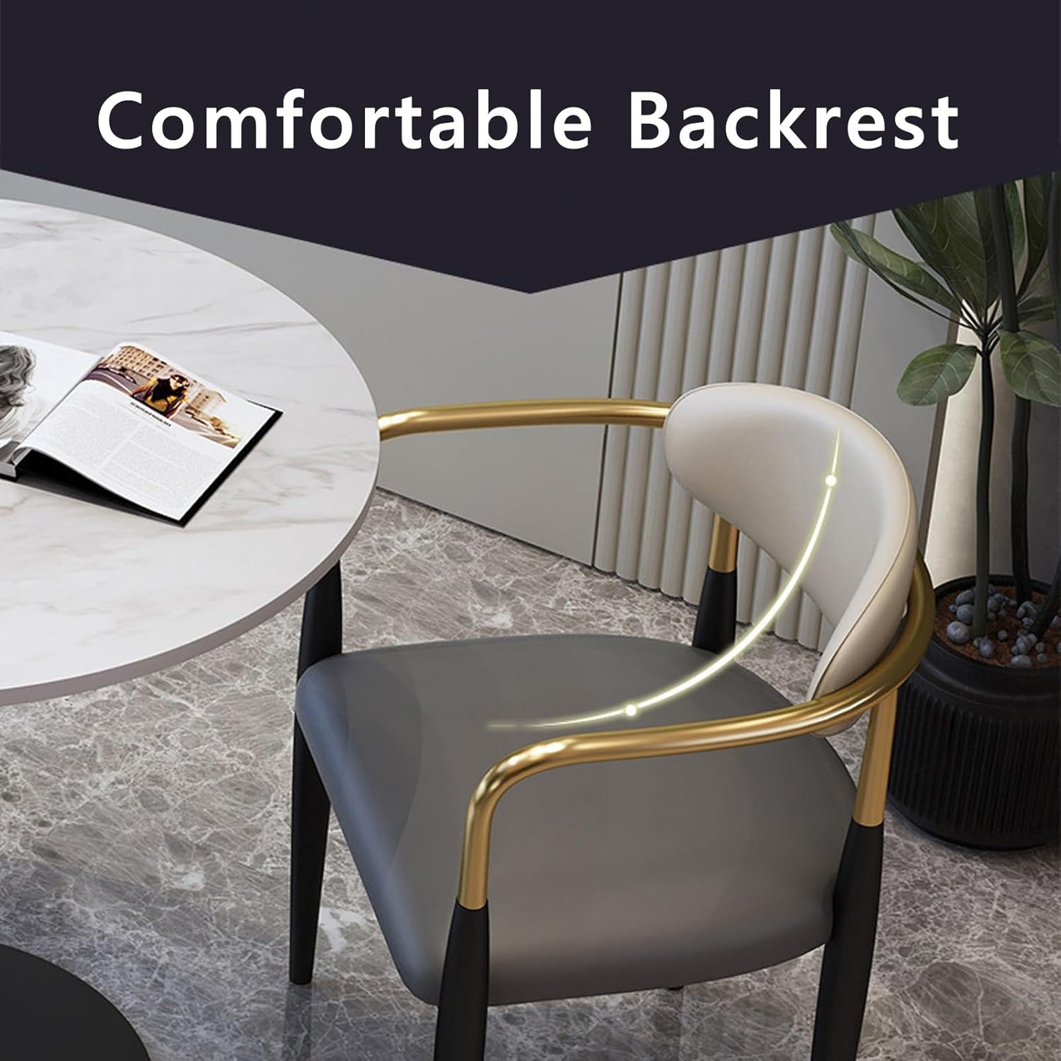 Office Reception Round Table with 4 Chairs, Space-Saving, Suitable for Lounge - Image 4