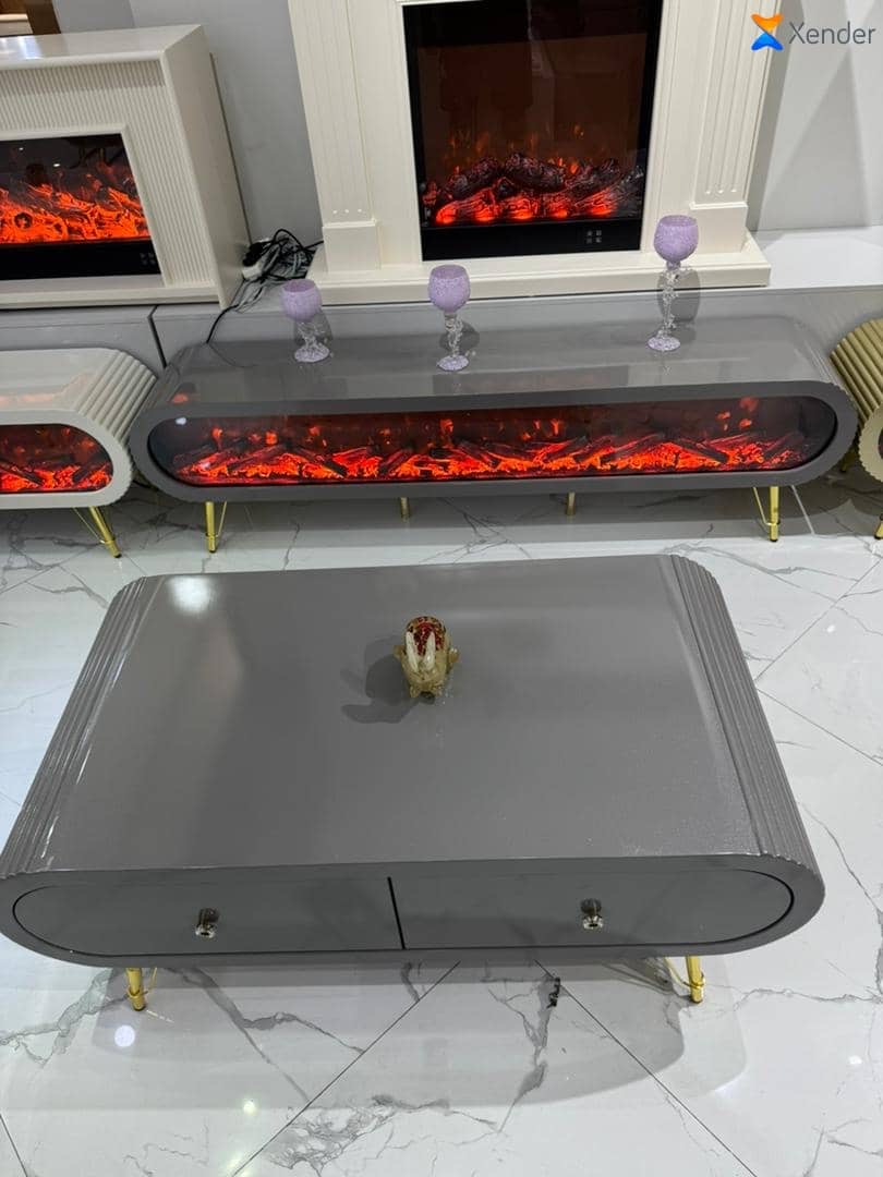 Italian Fireplace TV Stand And Centre Table For Smart HOme - Image 2