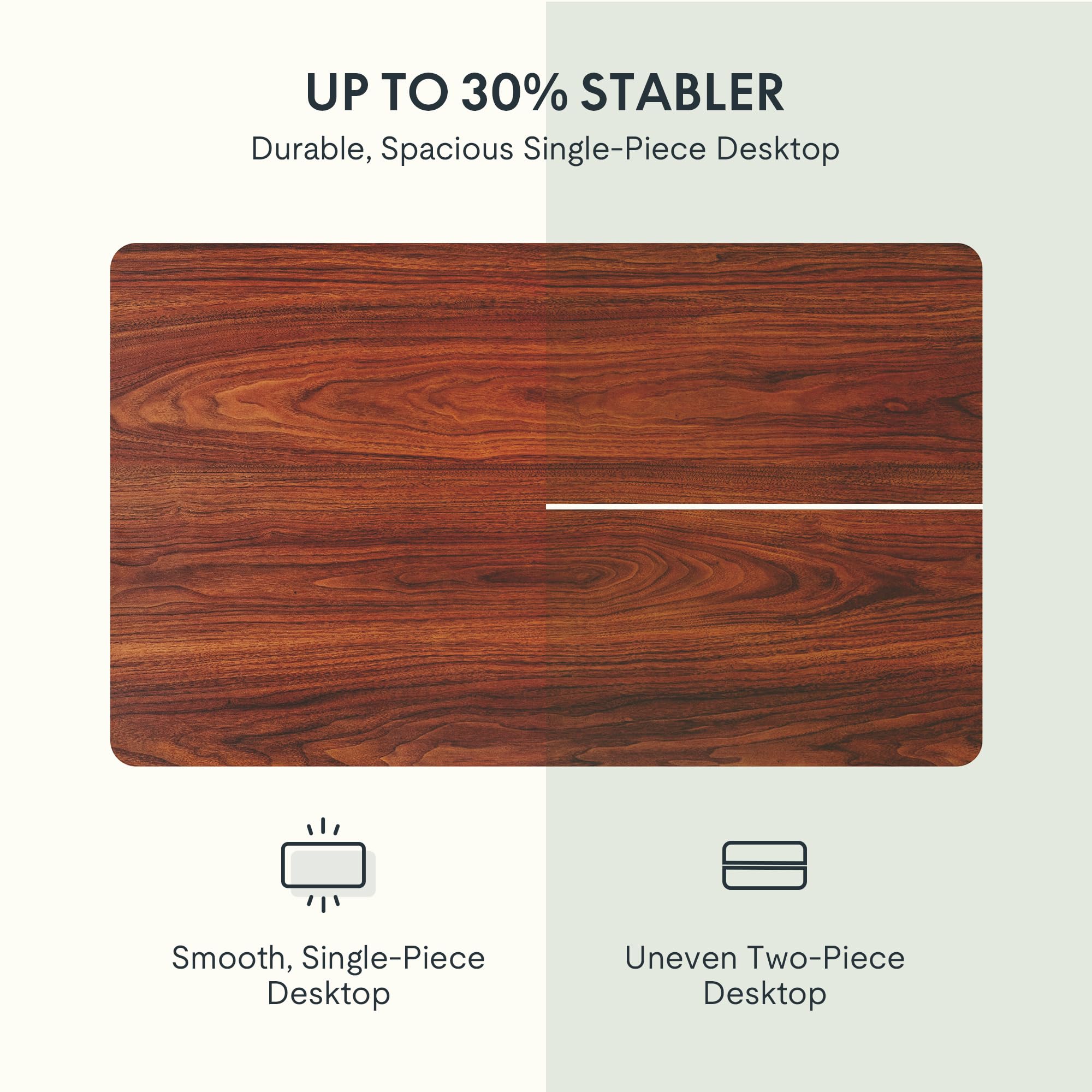 55 x 28 Inches Electric Height Adjustable Desk for Home Office (White Frame + Mahogany Desktop - Image 4