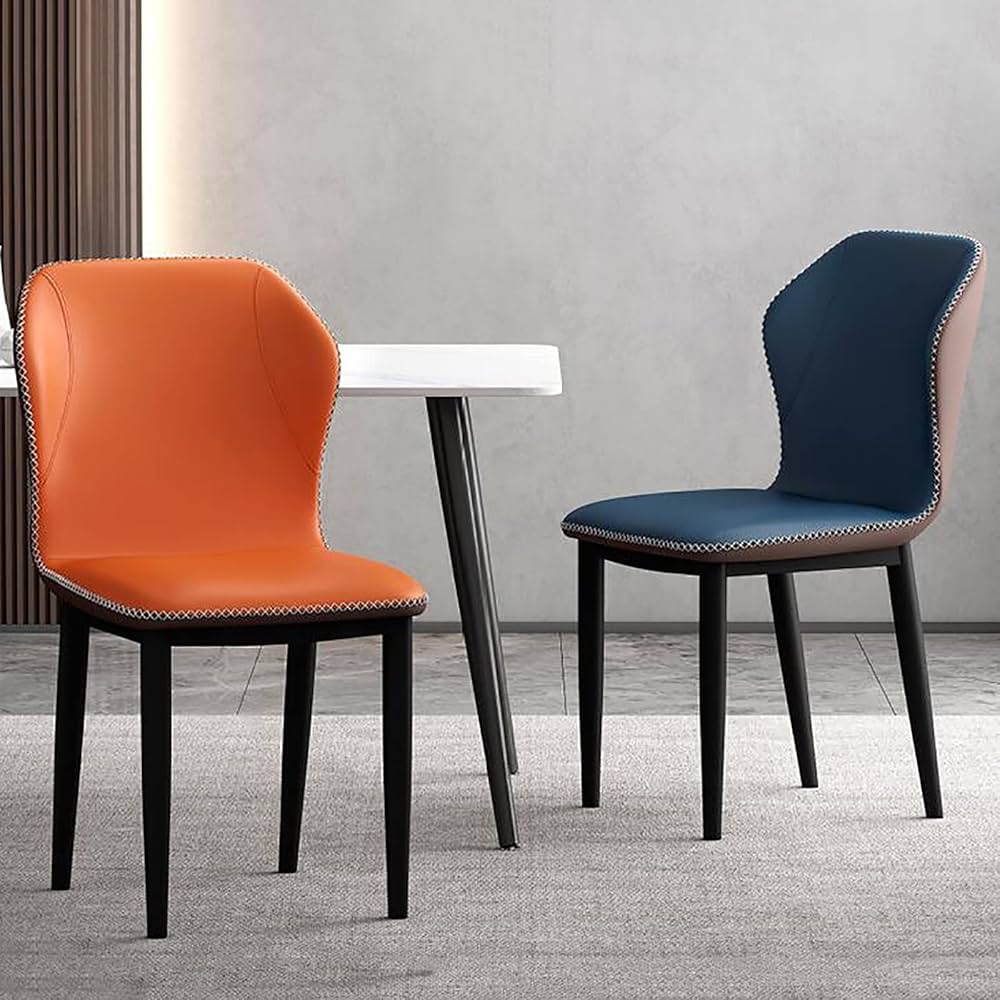 Leather Upholstered Backrest Leisure Chair - 2pcs - Image 2