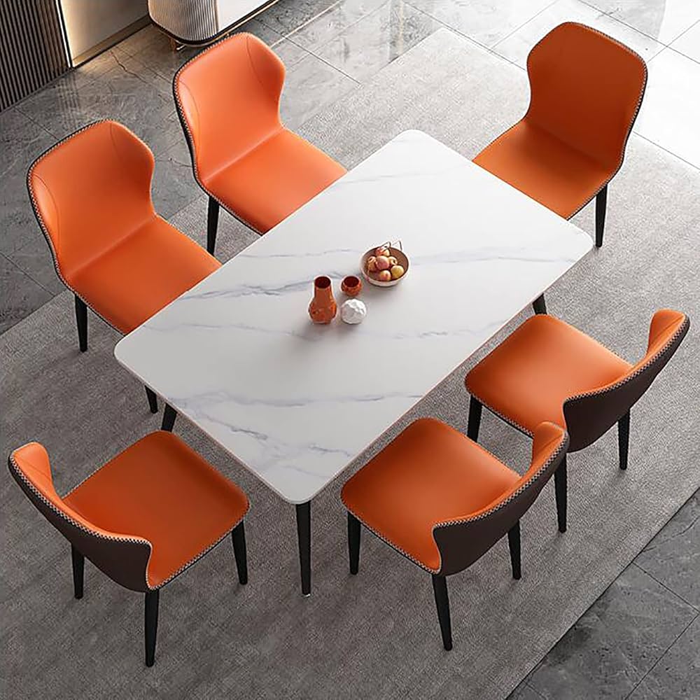 Leather Upholstered Backrest Leisure Chair - 2pcs - Image 4