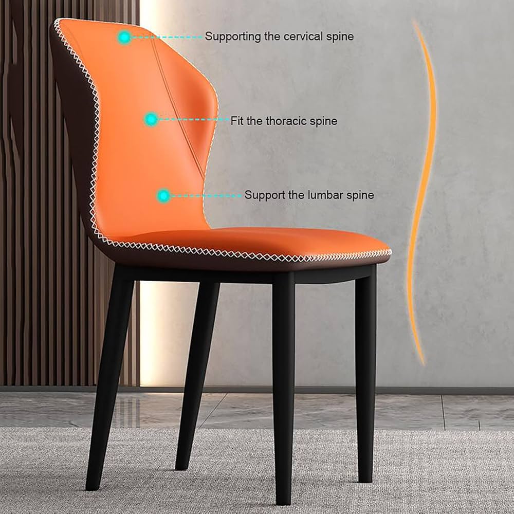 Leather Upholstered Backrest Leisure Chair - 2pcs - Image 3