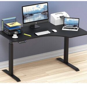 55-Inch Large Electric Height Adjustable L-Shaped Standing Desk