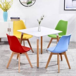 MULTI Coloured SQUARE Dining Set Of Table & Chairs