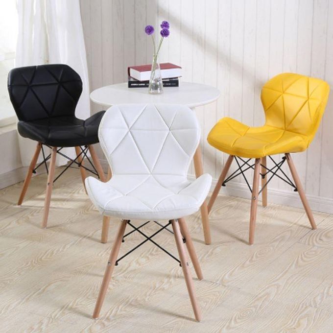 Aesthetic Mini Dining Table Round + 3 Multi Colored Sitting Leather Chairs